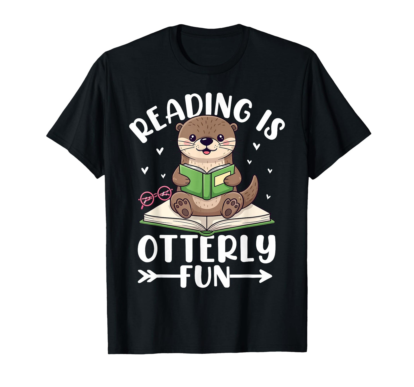 Cute Otter Reading Book Lover Sea Otters Animal Lover T-Shirt