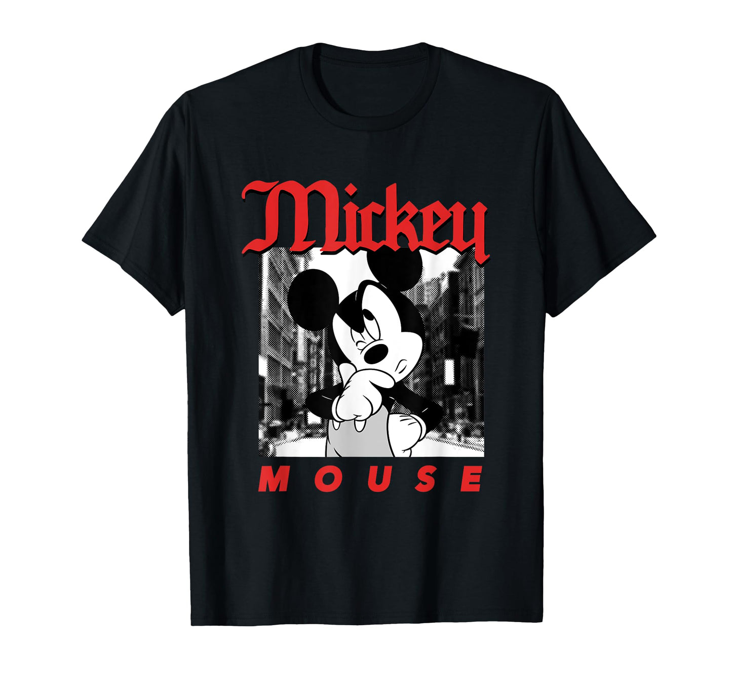 Disney Mickey and Friends Retro City Vibes Monochrome T-Shirt