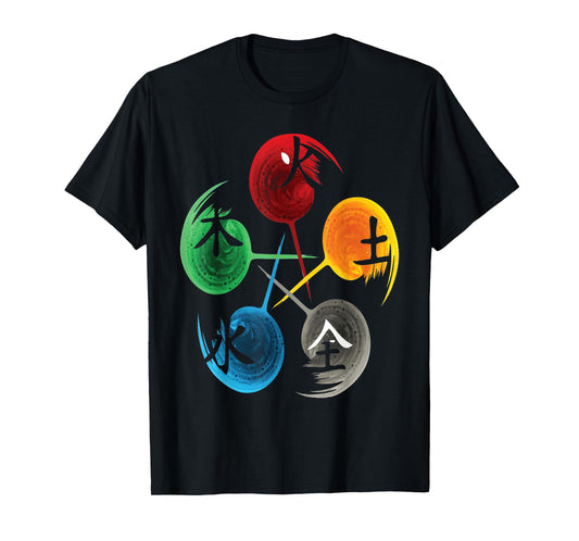 The Five Elements Of Qigong, Tai Chi tshirt Design. T-Shirt