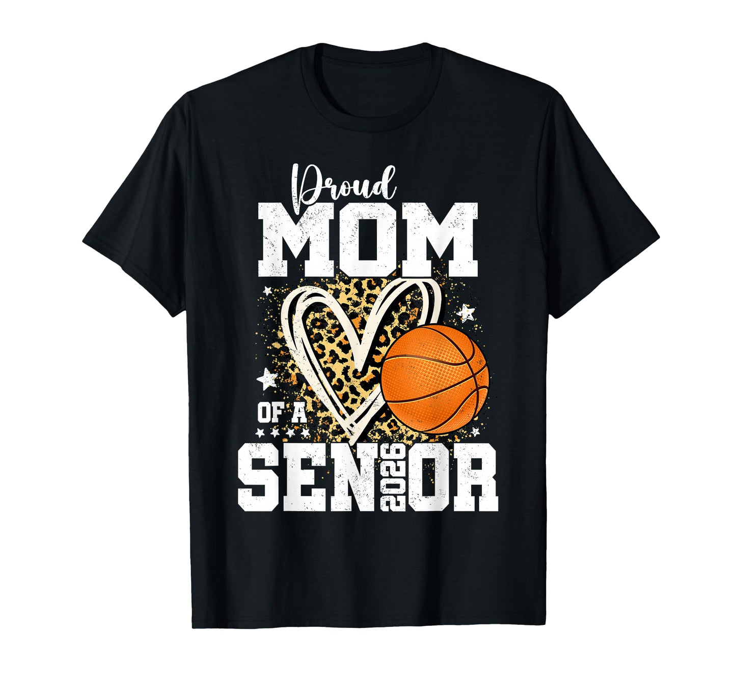 Proud Mom of A 2026 Senior Basketball Graduation Leopard T-Shirt