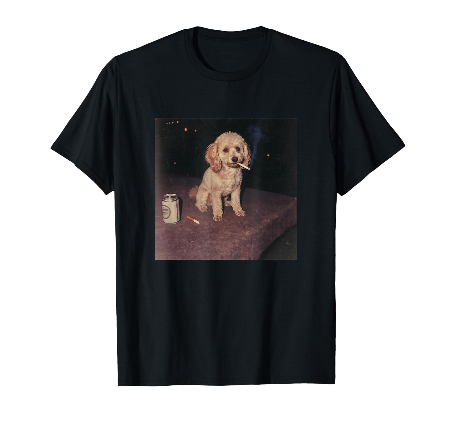 Funny Smoking Toy Poodle Dog Cigarette Beer Gen Z T-Shirt