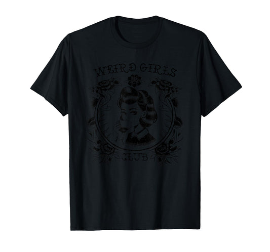 Weird Girls Club Retro Gothic Floral Alt Girl T-Shirt