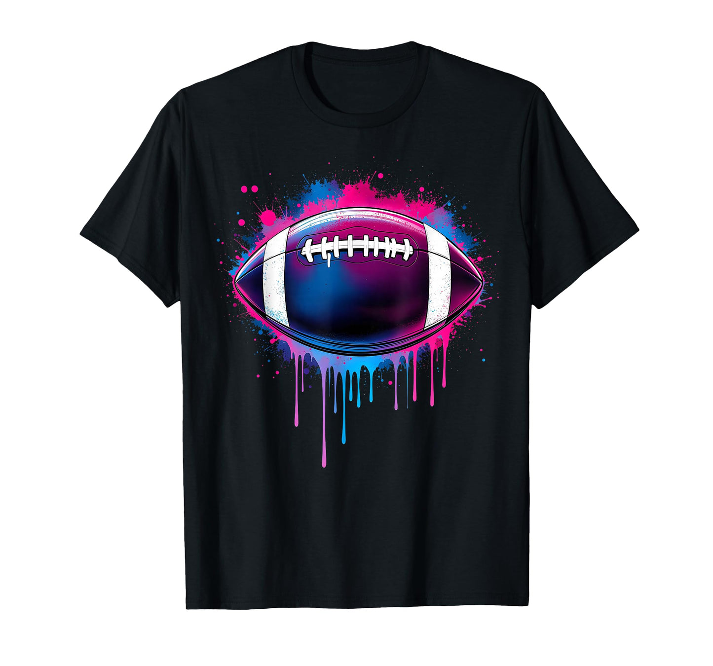 Football Drip For Boys Tie Dye Colorful Football Game Day T-Shirt