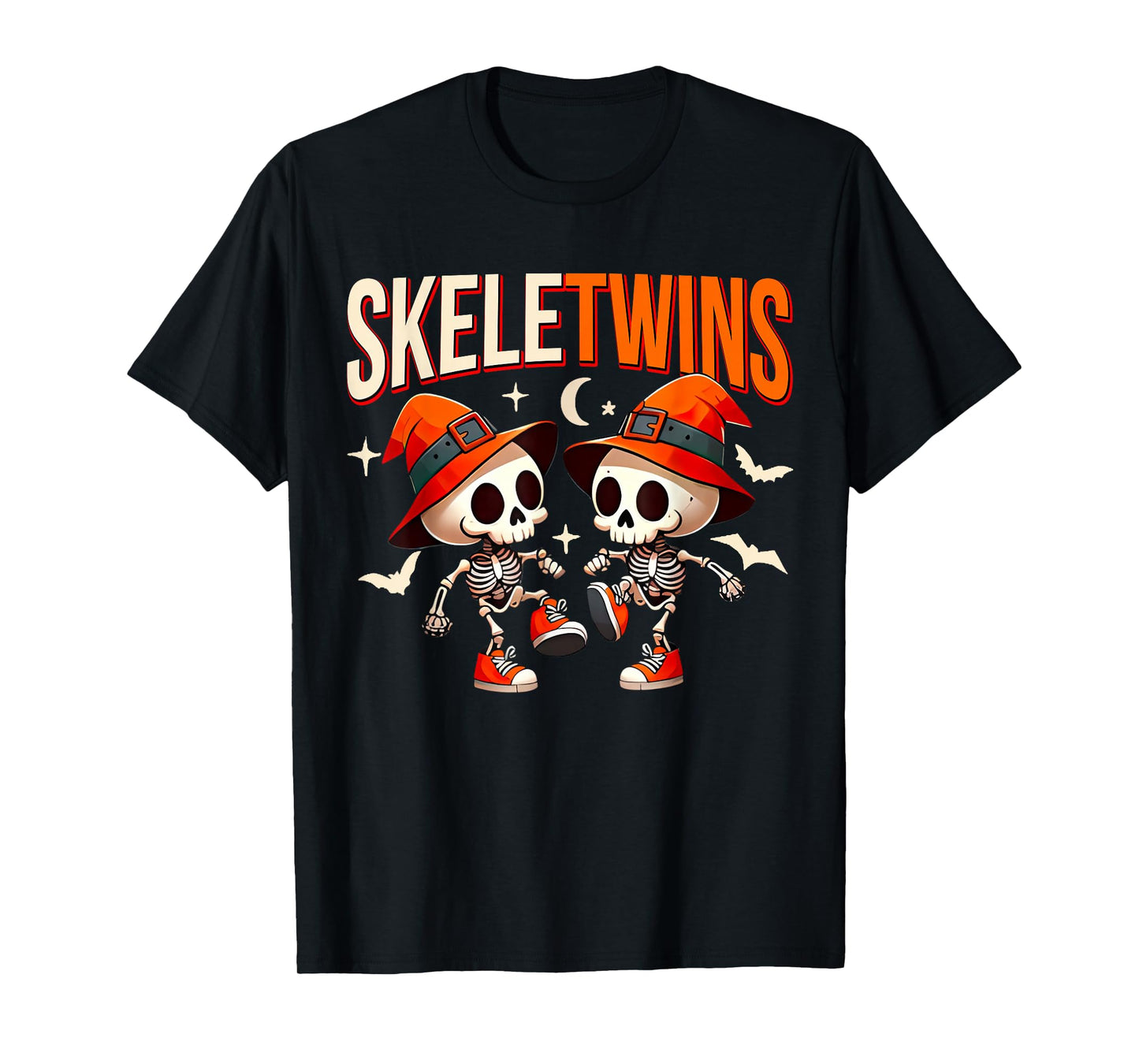 Twins Halloween Matching Skeletwins Funny Dancing Skeletons T-Shirt