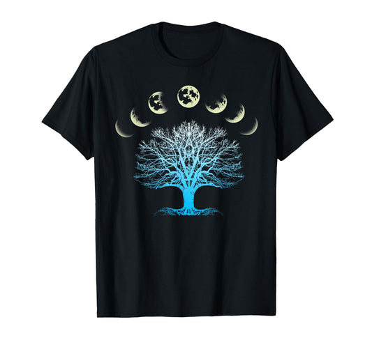 Tree Of Life Spiritual Shirt Moonphases for Yoga T-Shirt