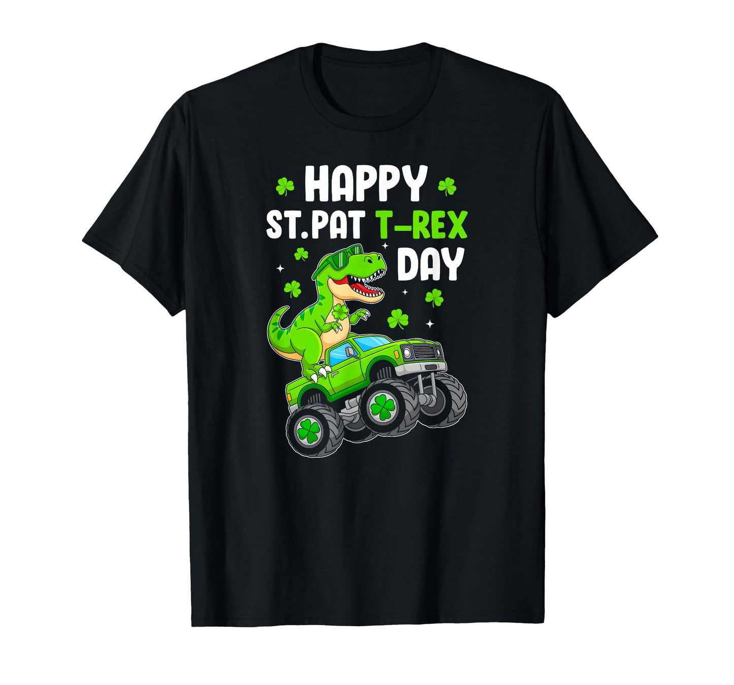 Happy St Pat-Rex Dinosaur St Patricks Day Monster Truck Boys T-Shirt
