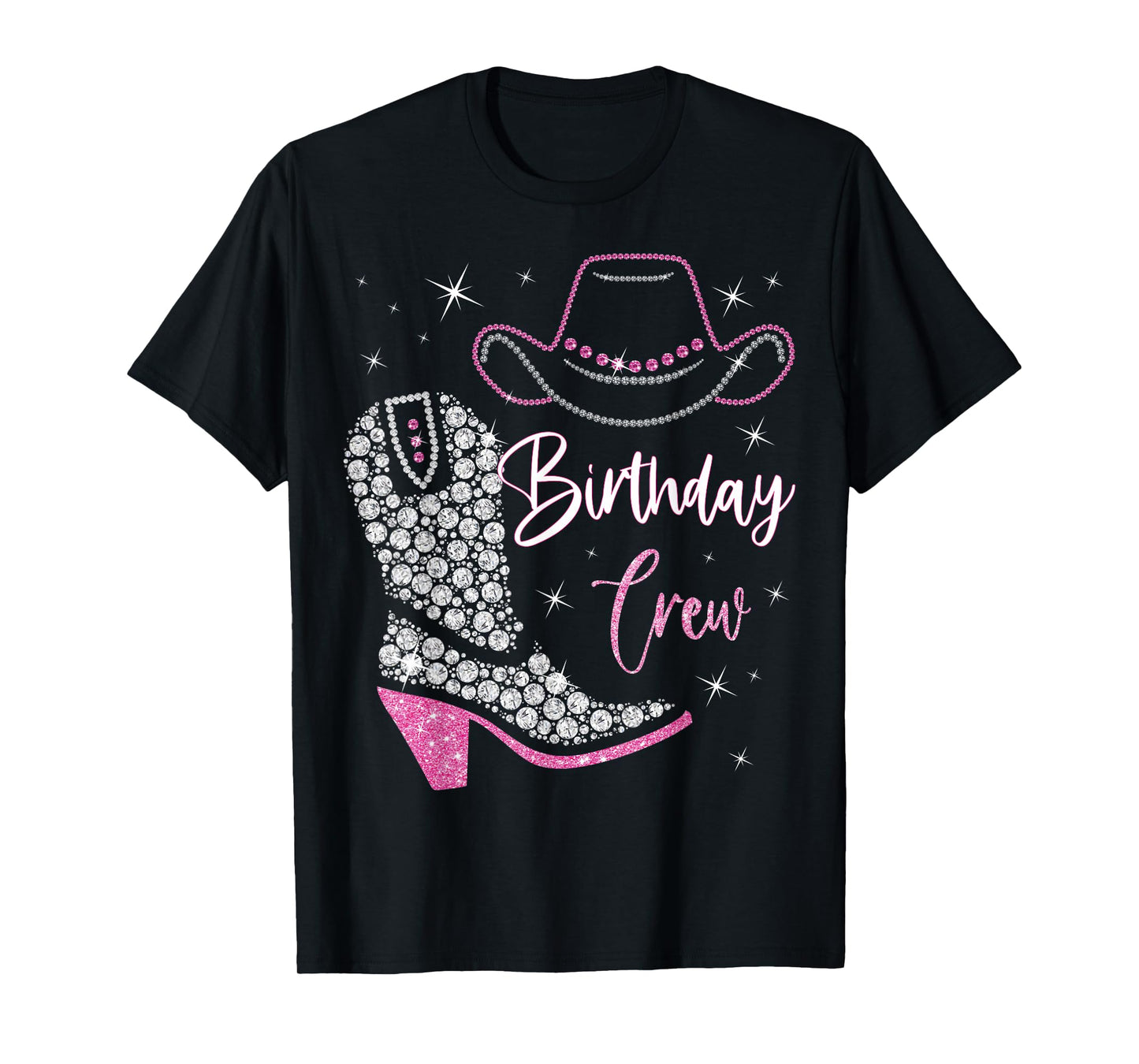 Birthday Crew Birthday Party Squad Cowboy Cowgirl Boot Hat T-Shirt