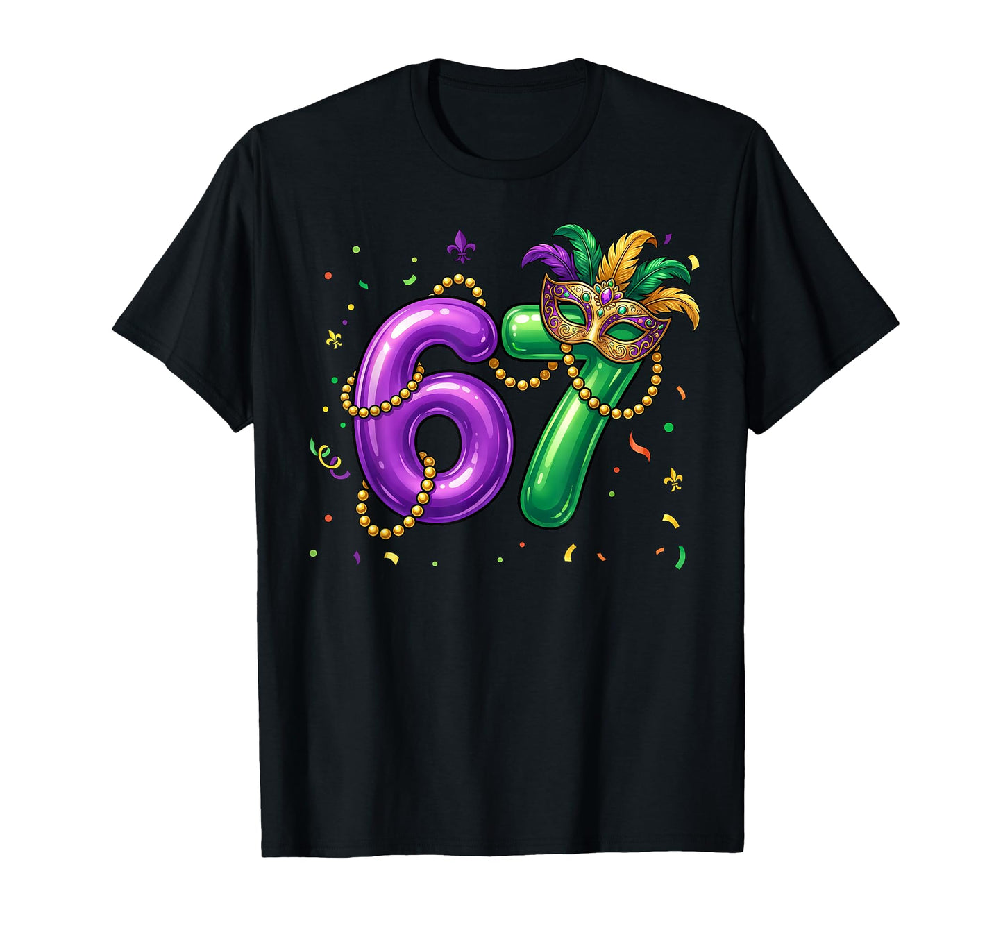 67 Six Seven 6 7 Meme Mardi Gras Funny Boy Girl Kids T-Shirt