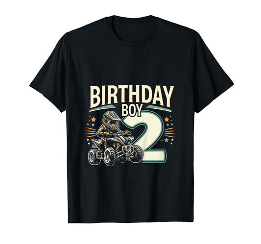 Kids 2 Year Old quad ATV Four Wheeler 2nd Birthday Boy T-Shirt