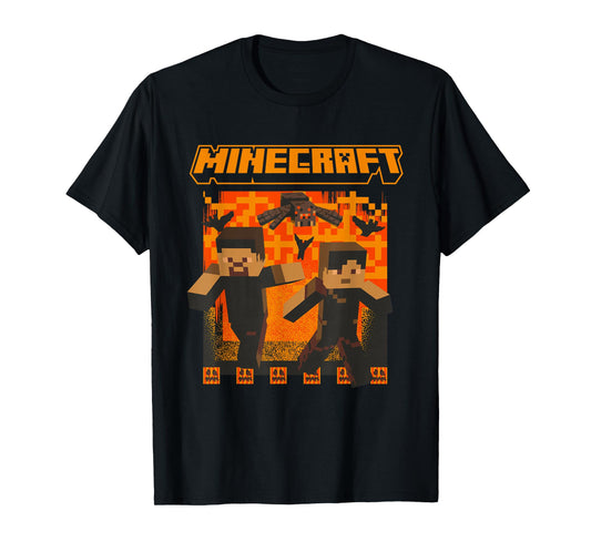 Minecraft Halloween Lava Chase With Spiders T-Shirt