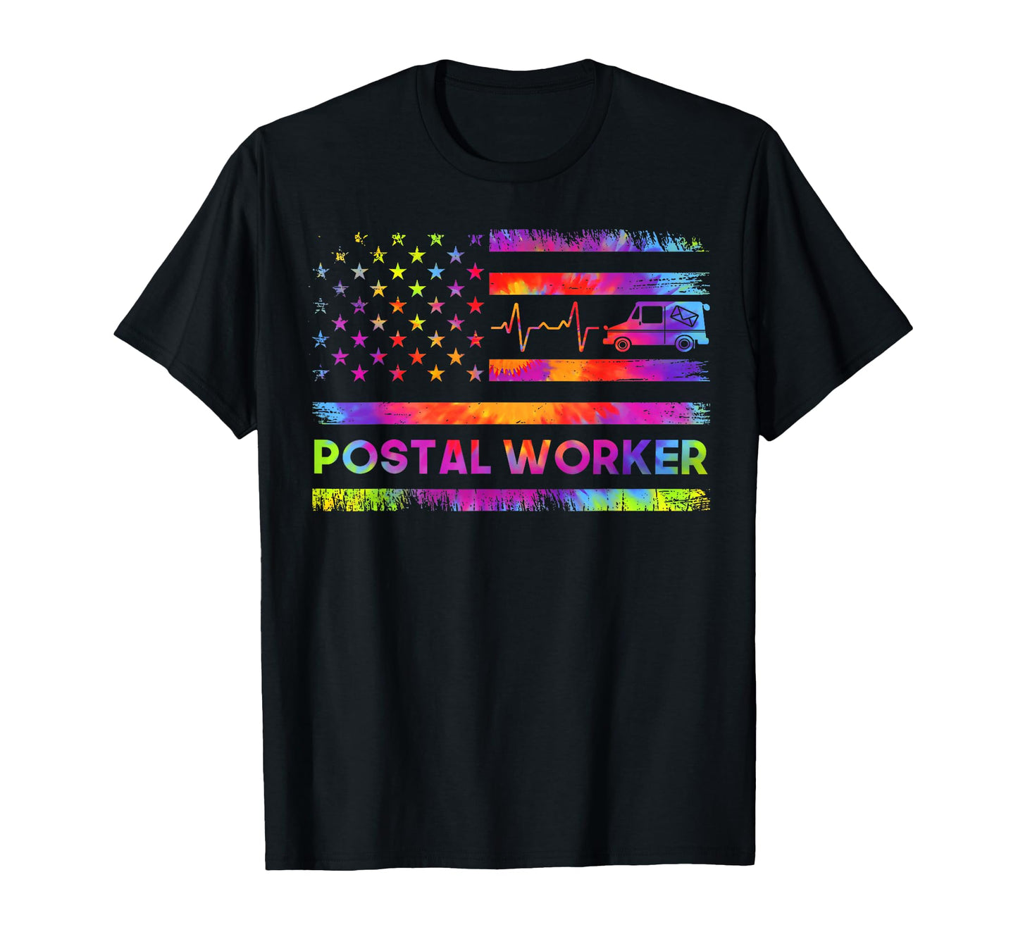 Postal Worker Tie Dye Proud Mail Carrier Mail Lady Patriotic T-Shirt