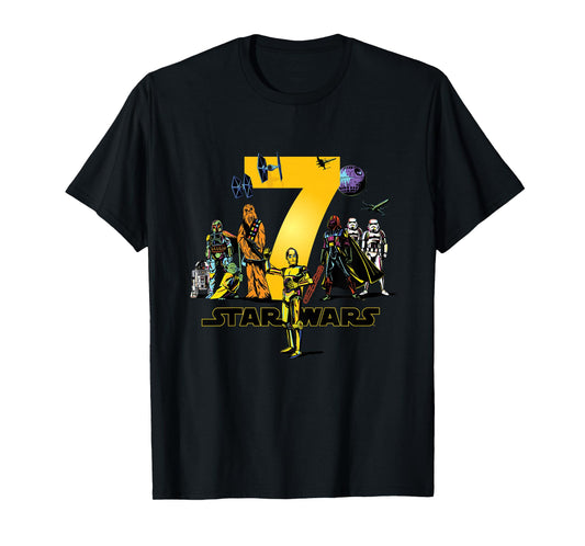 Star Wars Classic Characters Seventh Birthday 7 Years Old T-Shirt