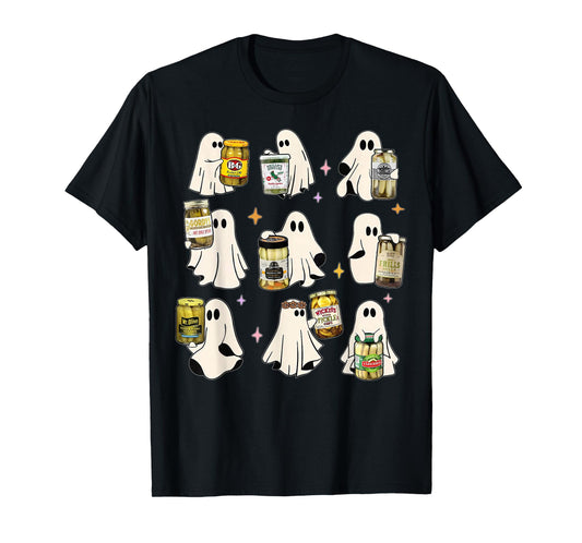 Ghost Canned Pickles Cute Ghost Pickle Jar Canning Season T-Shirt
