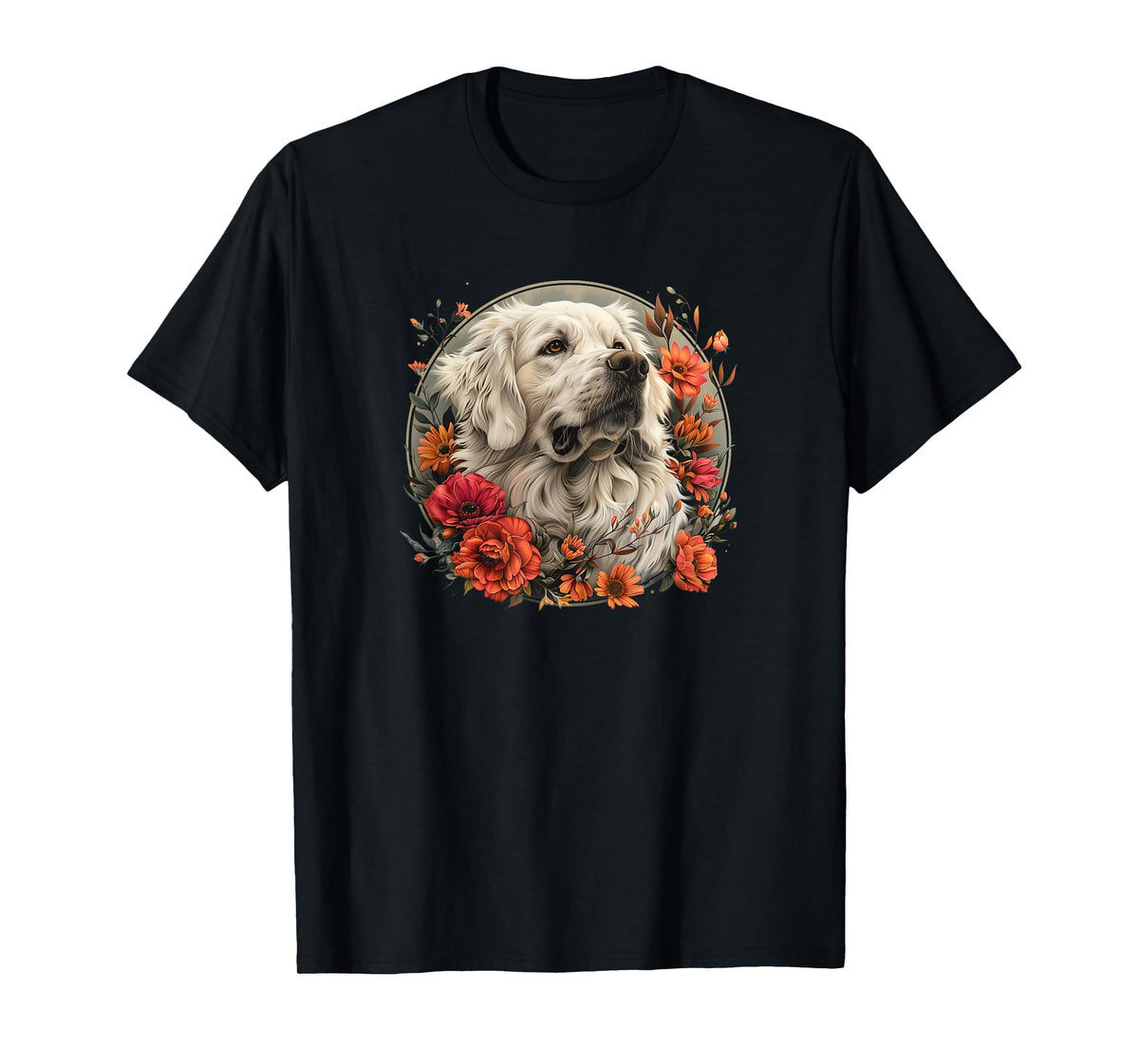 Cute Funny Womens Girls Flowers Great Pyrenees Lover T-Shirt