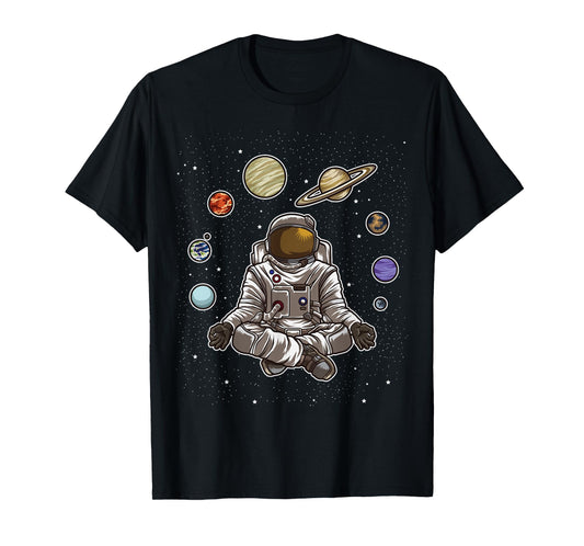 Yoga Astronaut Meditates In Space And feels The Galaxy T-Shirt