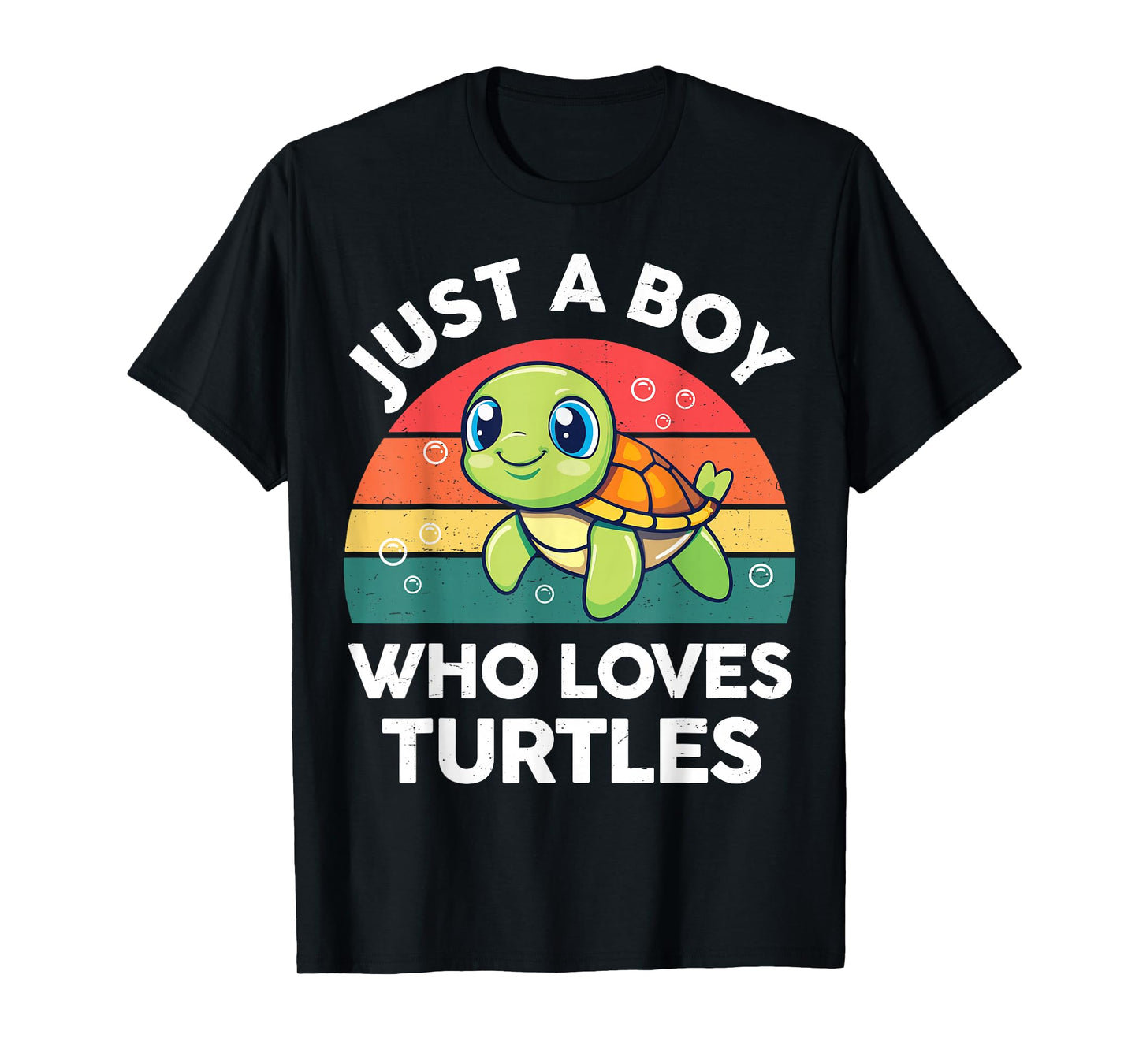 Turtle Just A Boy Who Loves Turtles Cute Toddler Kids T-Shirt