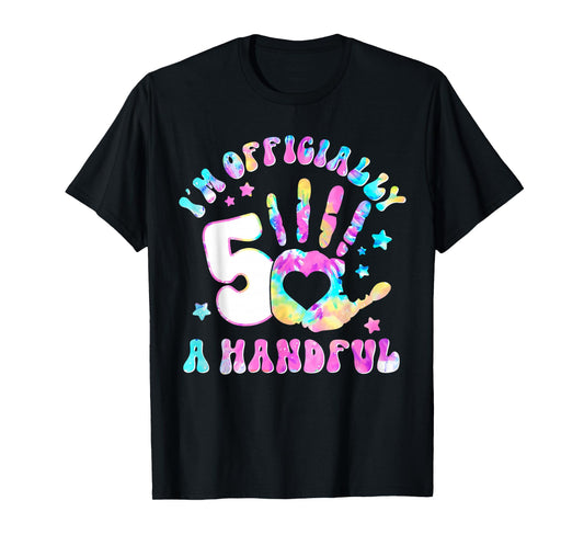 Kids I'm Officially a Handful 5th Birthday Party Funny Five T-Shirt