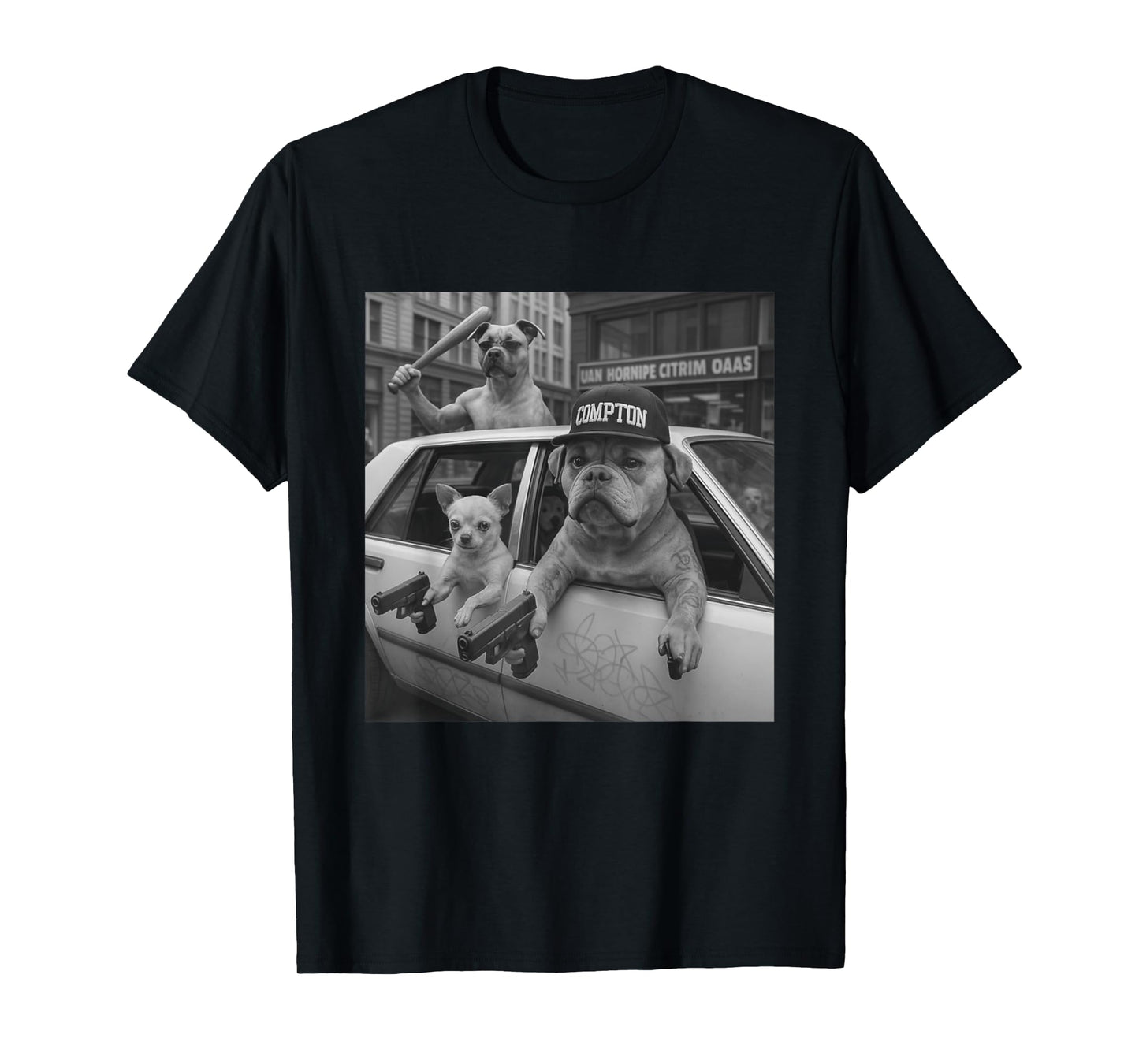 Funny Gangster Dogs Street T-Shirt