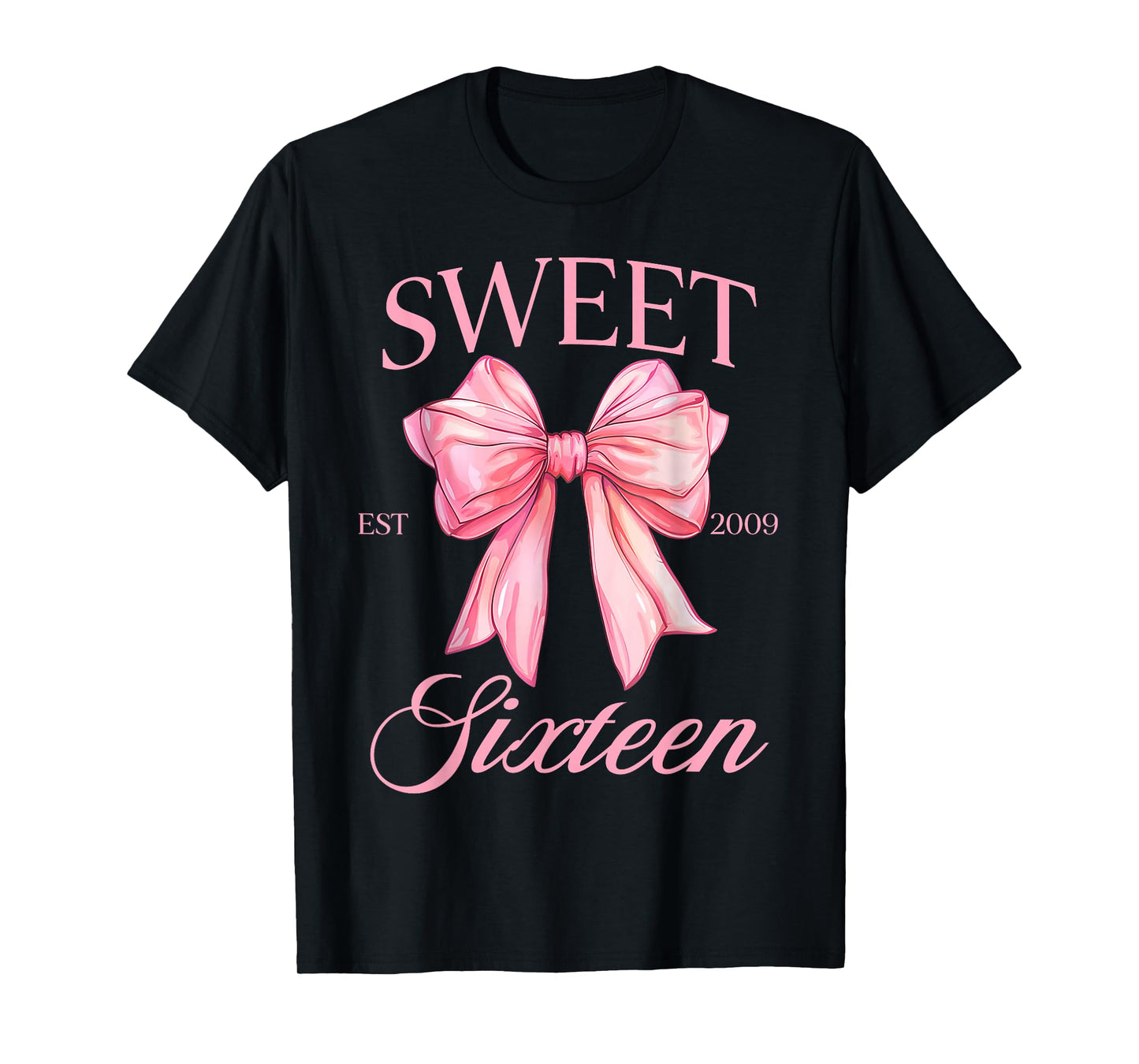 Groovy Sweet 16th Birthday Girl Coquette Bow 16 Year Old T-Shirt