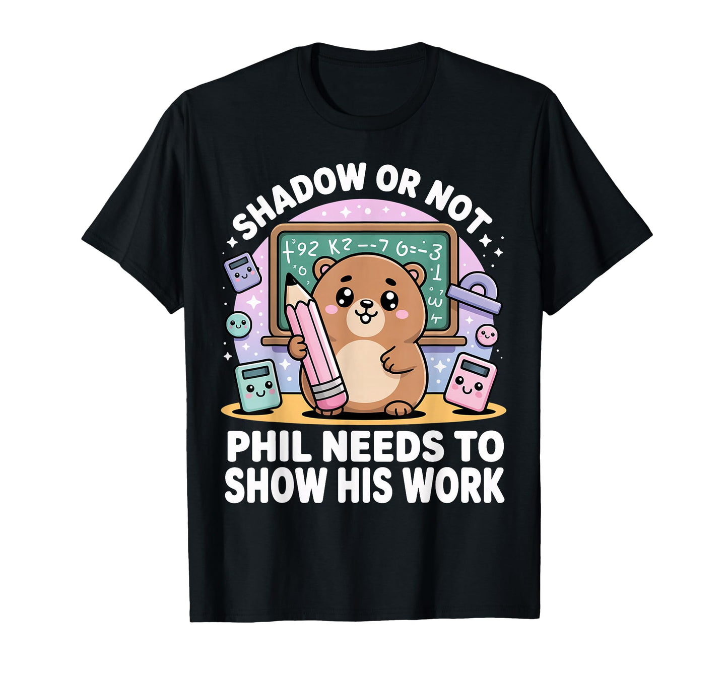 Groundhog Day Math Teacher Show Your Work Funny T-Shirt