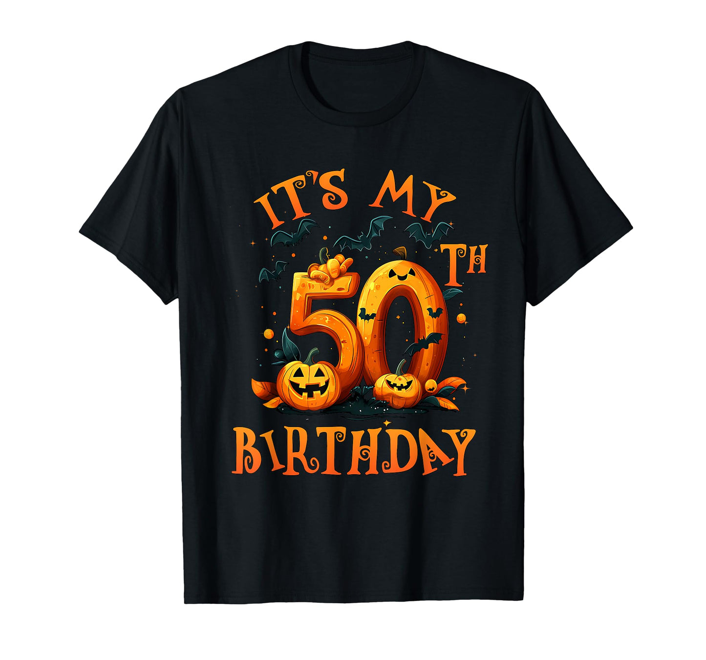 Boo It's My 50th Birthday Halloween Pumpkin 50 Years Old T-Shirt