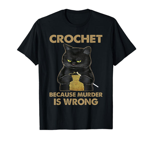 Funny Cat Cute Cat Crocheting Cat Lover Cat Owner Gifts T-Shirt