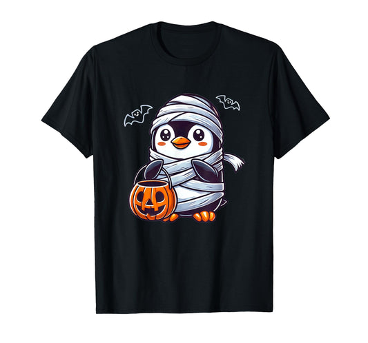 Penguin Halloween Mummy Kids Women Men Penguin T-Shirt