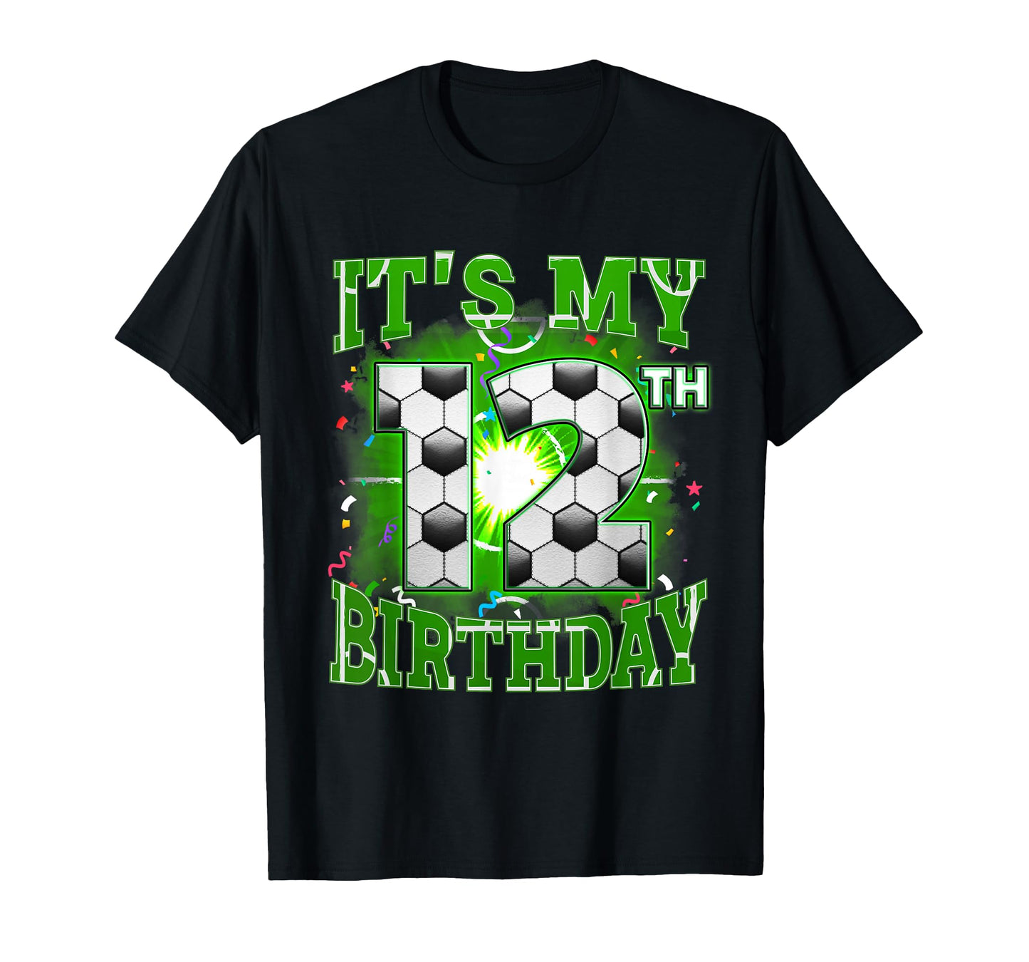 Its My 12th Birthday Boys Soccer 12 Years Old Party Matching T-Shirt