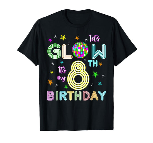 It's My 8th Birthday Glowing 80s 8 Year Old T-Shirt