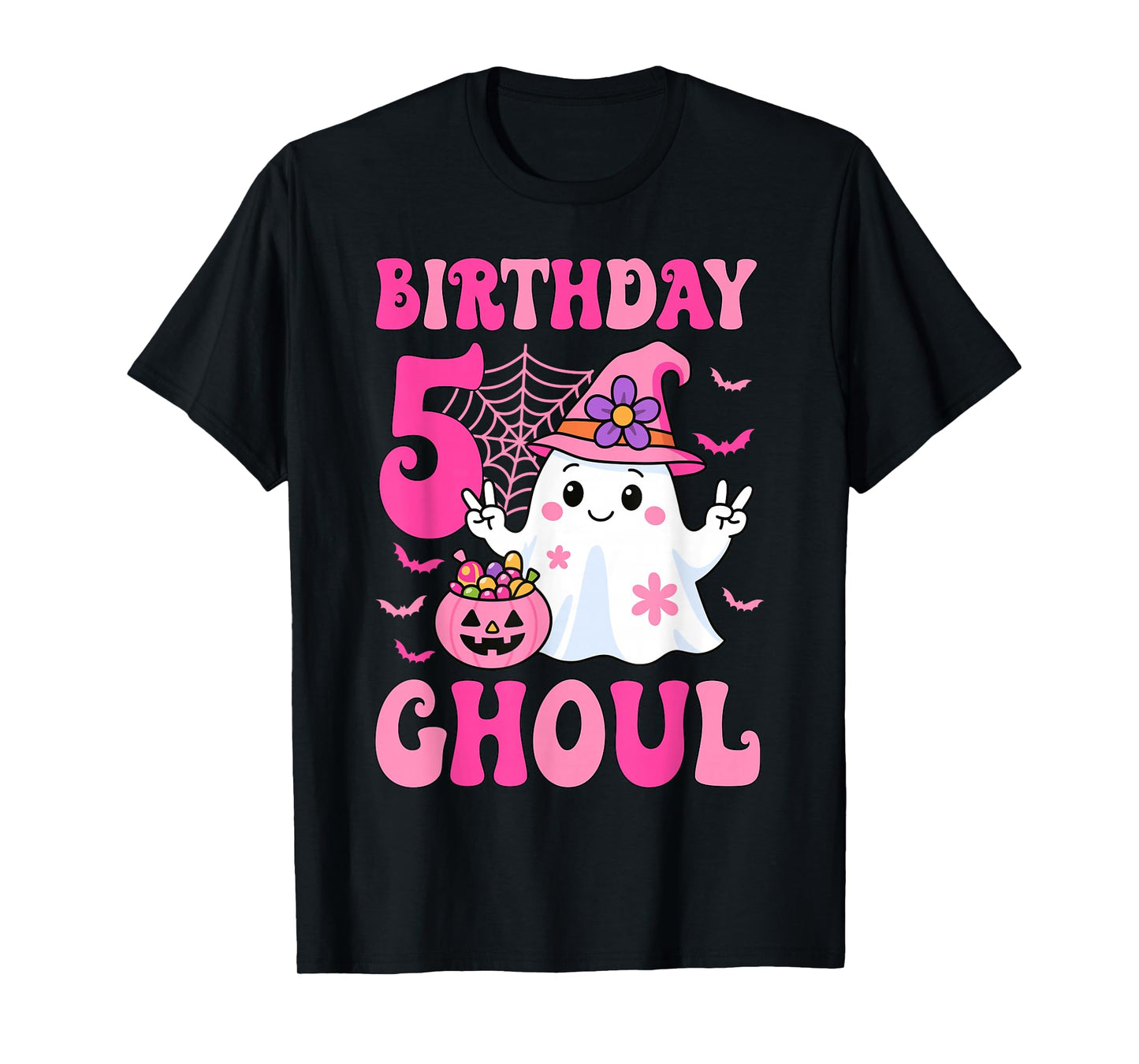 I'm 5 Years Old Girls Cute Ghost It's My 5th Birthday Ghoul T-Shirt