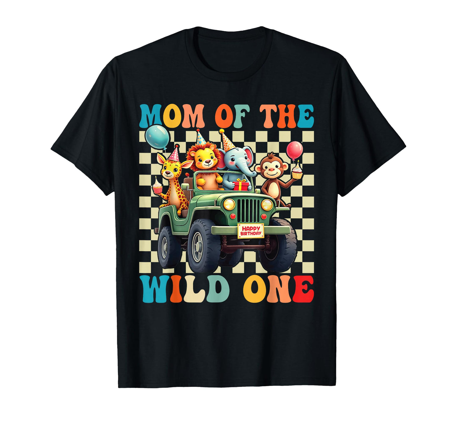Mom of The Wild One 1st Birthday Safari Jungle Animals T-Shirt