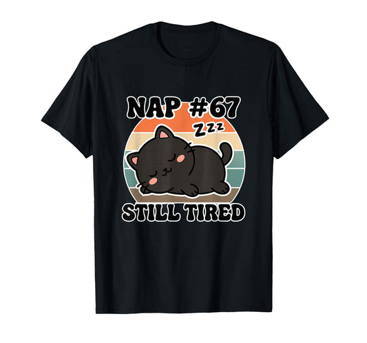Kawaii Anime Cat NAP 67 Quote 6 7 Meme Graphic Tees T-Shirt