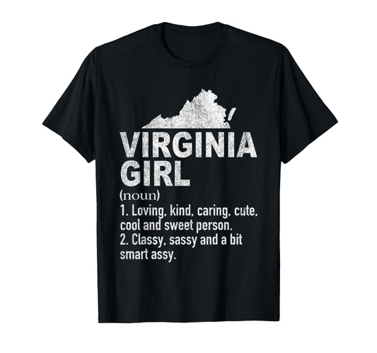 Virginia Girl Definition Funny Hometown Home Virginia T-Shirt