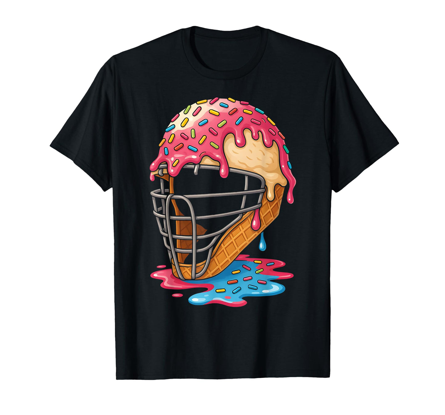 Baseball Ice Cream Drip Catcher Helmet Boys Respect The Drip T-Shirt