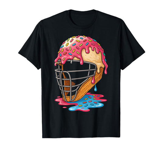 Baseball Ice Cream Drip Catcher Helmet Boys Respect The Drip T-Shirt