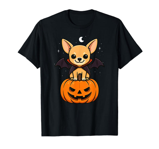 Chihuahua Animal Lover Vampire Pumpkin Halloween Mom Dad T-Shirt