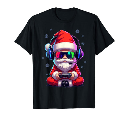 Santa Gaming Christmas Video Game Boys Holiday Gamer T-Shirt