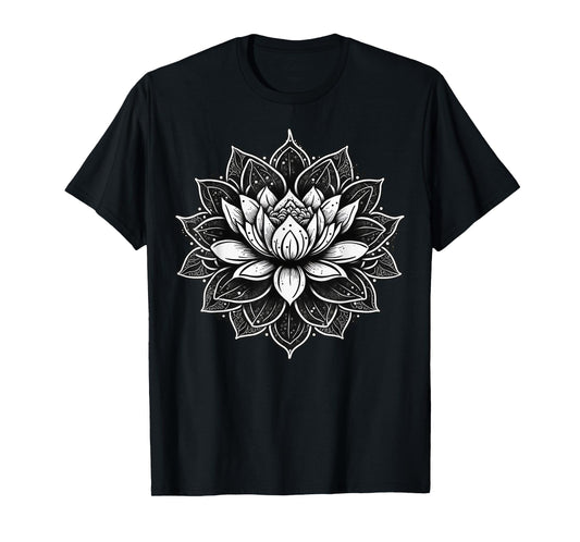 Yoga Meditation Lotus Flower on Mandala Lotus Flower T-Shirt