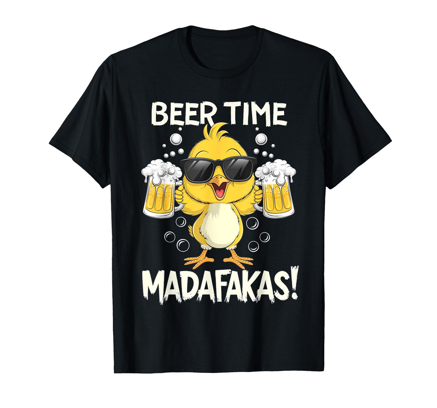 Beer Time Madafakas Funny Duck T-Shirt