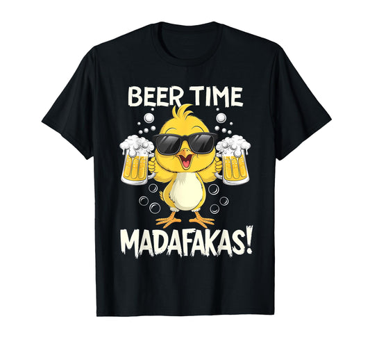 Beer Time Madafakas Funny Duck T-Shirt