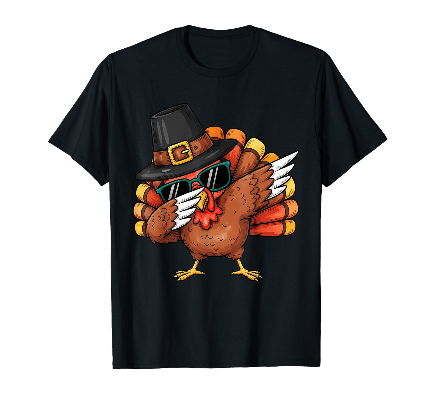 Thanksgiving Shirt Funny Turkey Dabbing for Men Women Kids T-Shirt