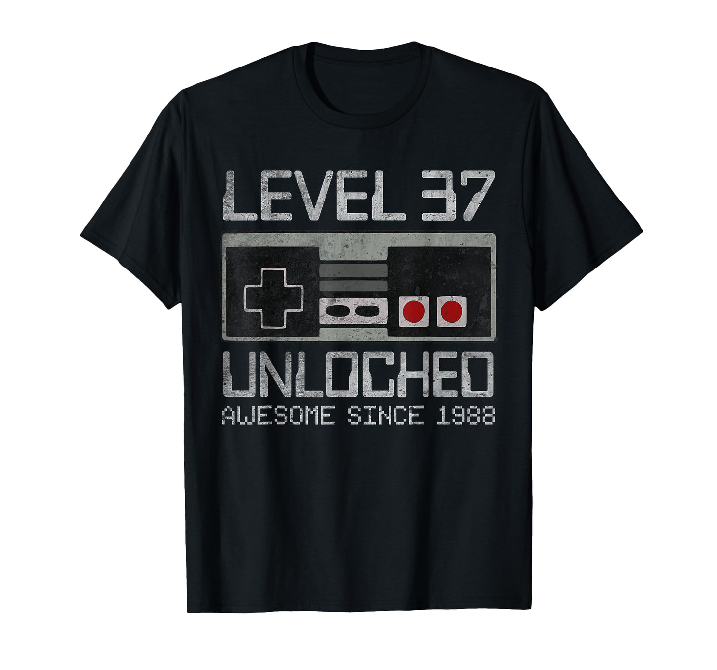 Level 37 Unlocked 37th Birthday 37 Year Old Video Gamer Men T-Shirt