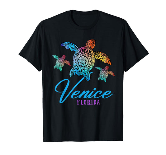 Venice Beach Tie Dye Sea Turtle Florida Family Vacation T-Shirt