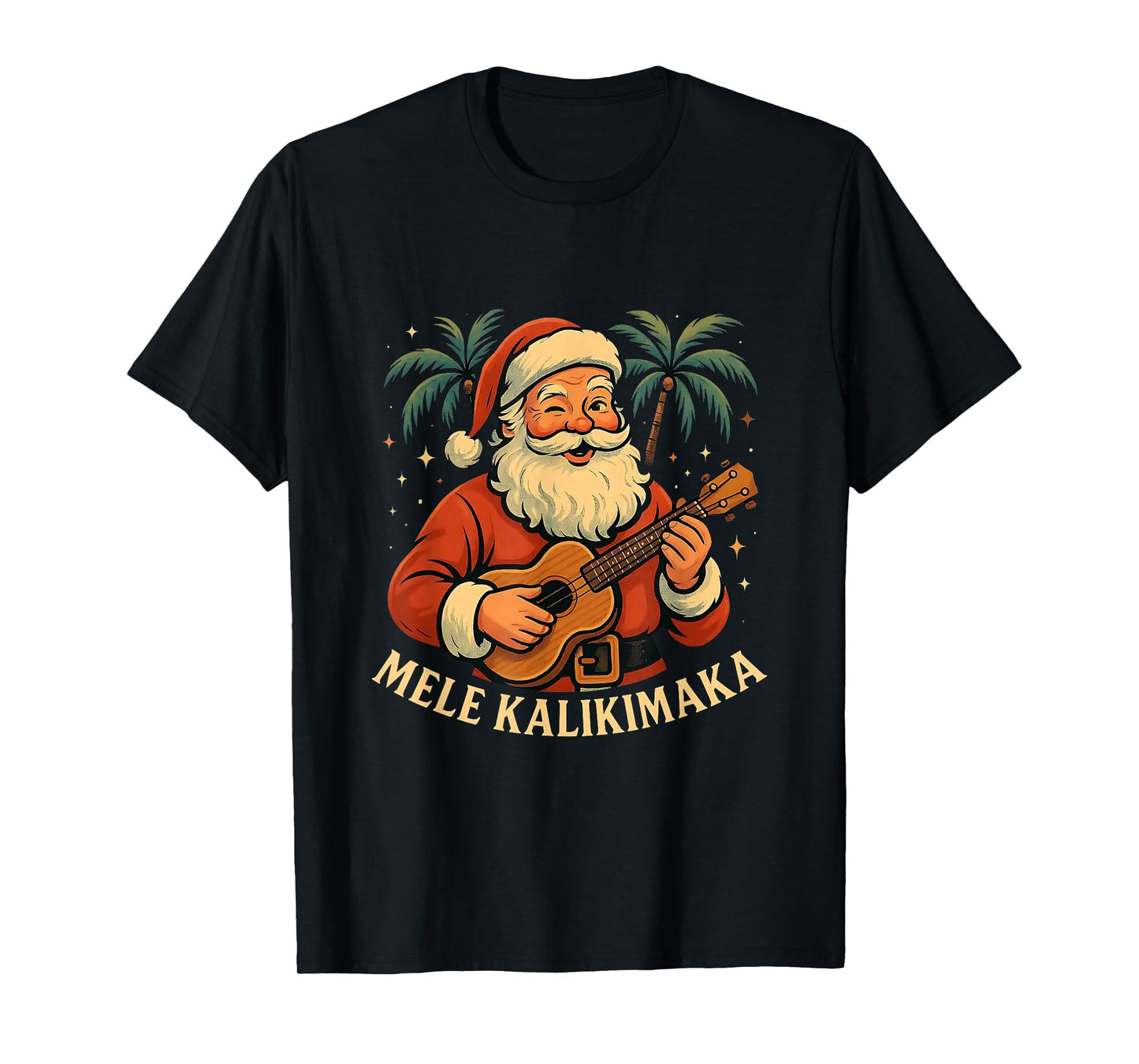 Mele Kalikimaka Hawaiian Santa Tropical Vintage Christmas T-Shirt