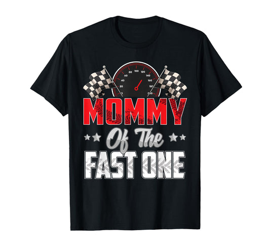 1 year old racing car fast one birthday 1st Family Mommy T-Shirt