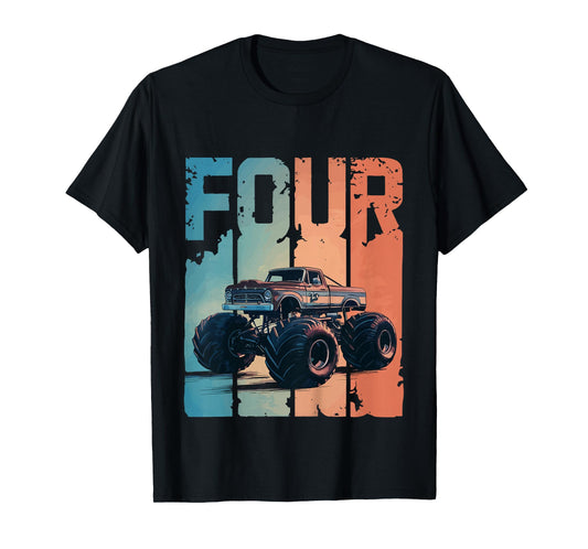 Monster Truck 4th Birthday T-Shirt