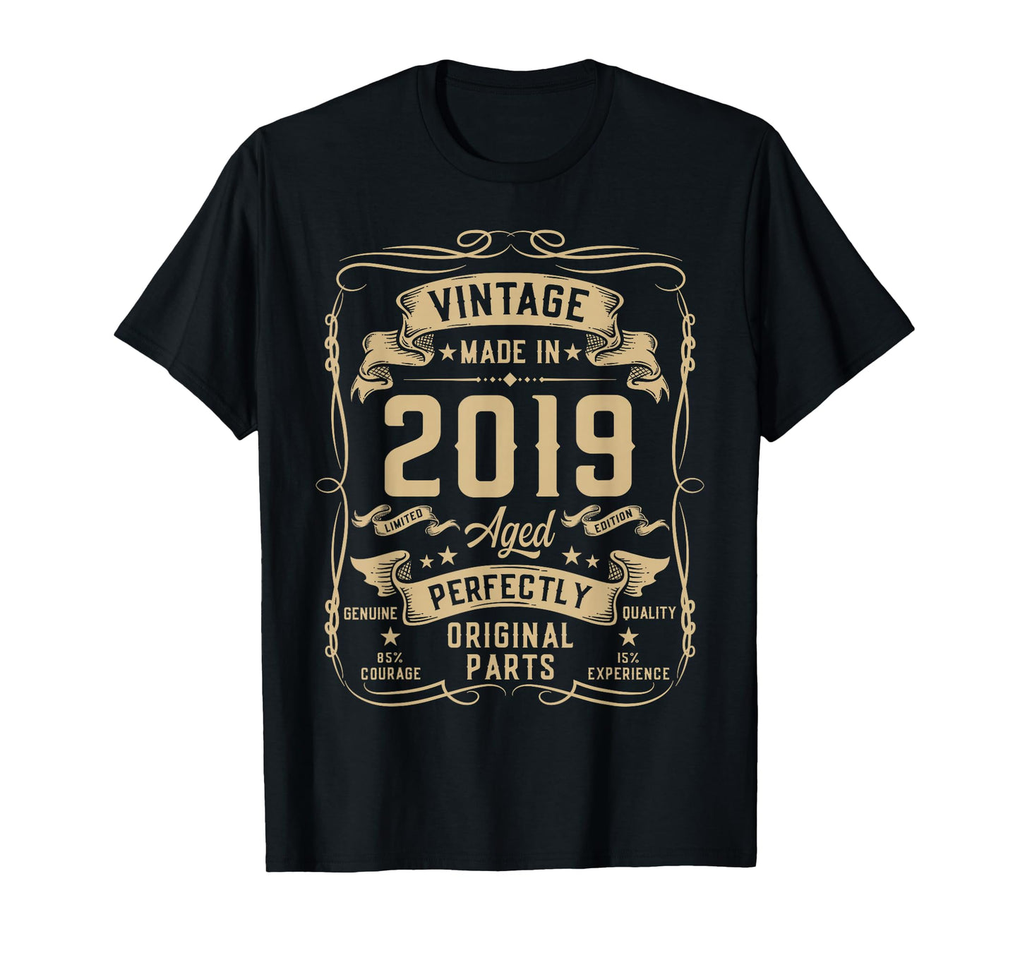 Vintage 2019 7yr 7th Birthday Gifts Boys Girls 7 Year Old T-Shirt