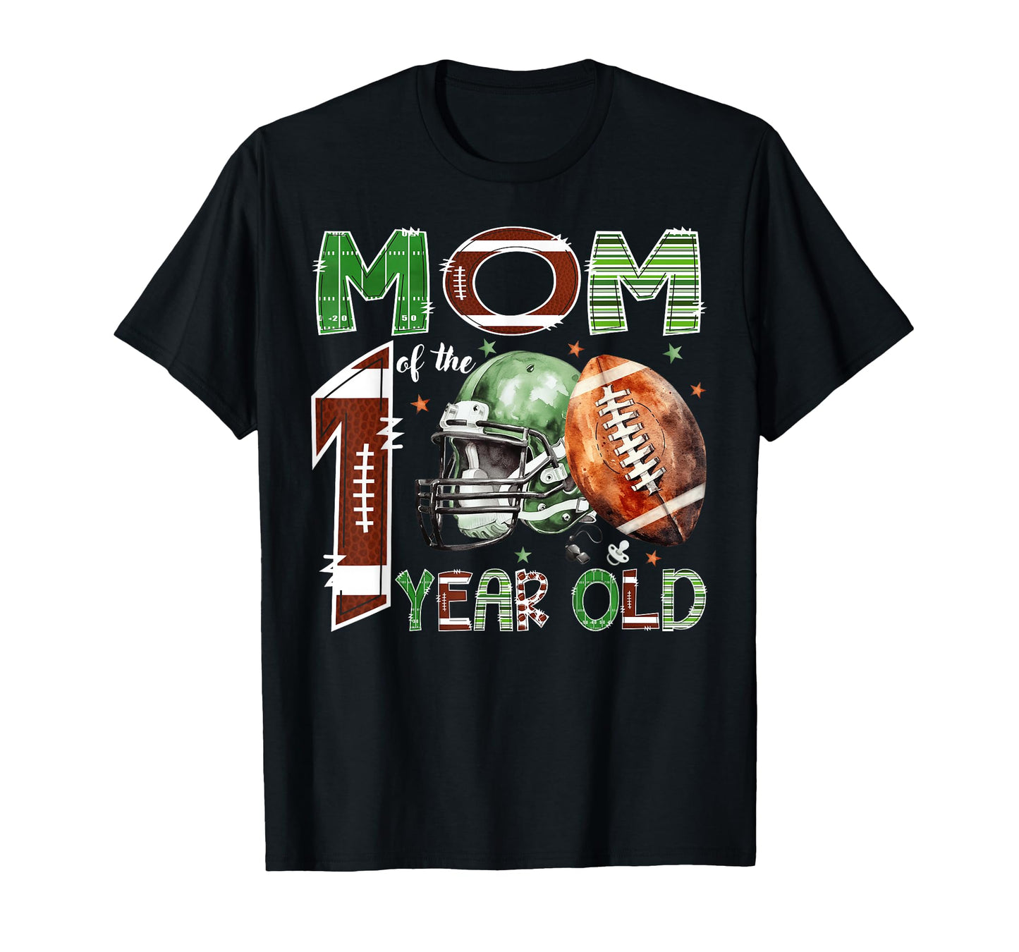 Mom of The 1 Year Old Football Lover 1st Birthday Boy T-Shirt