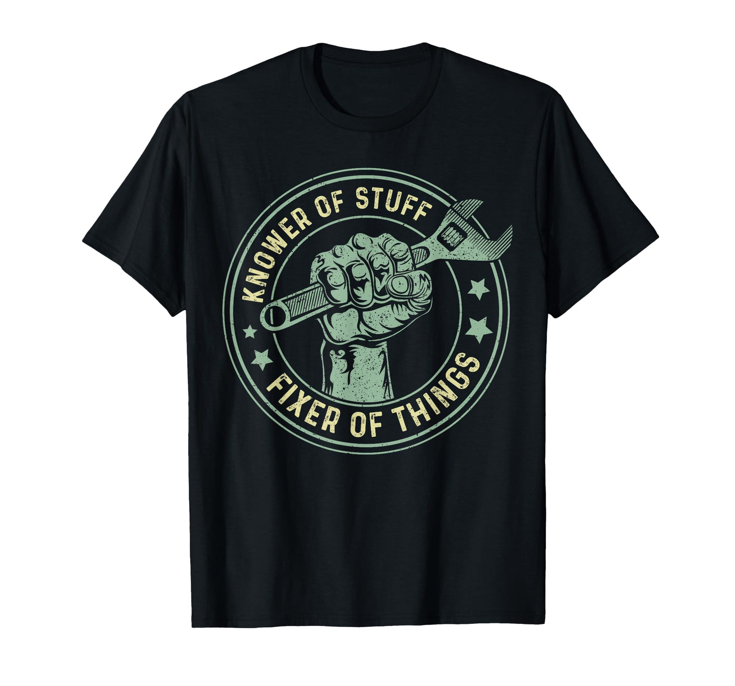 Knower of Stuff Fixer of Things Retro Dad Mechanic Handyman T-Shirt