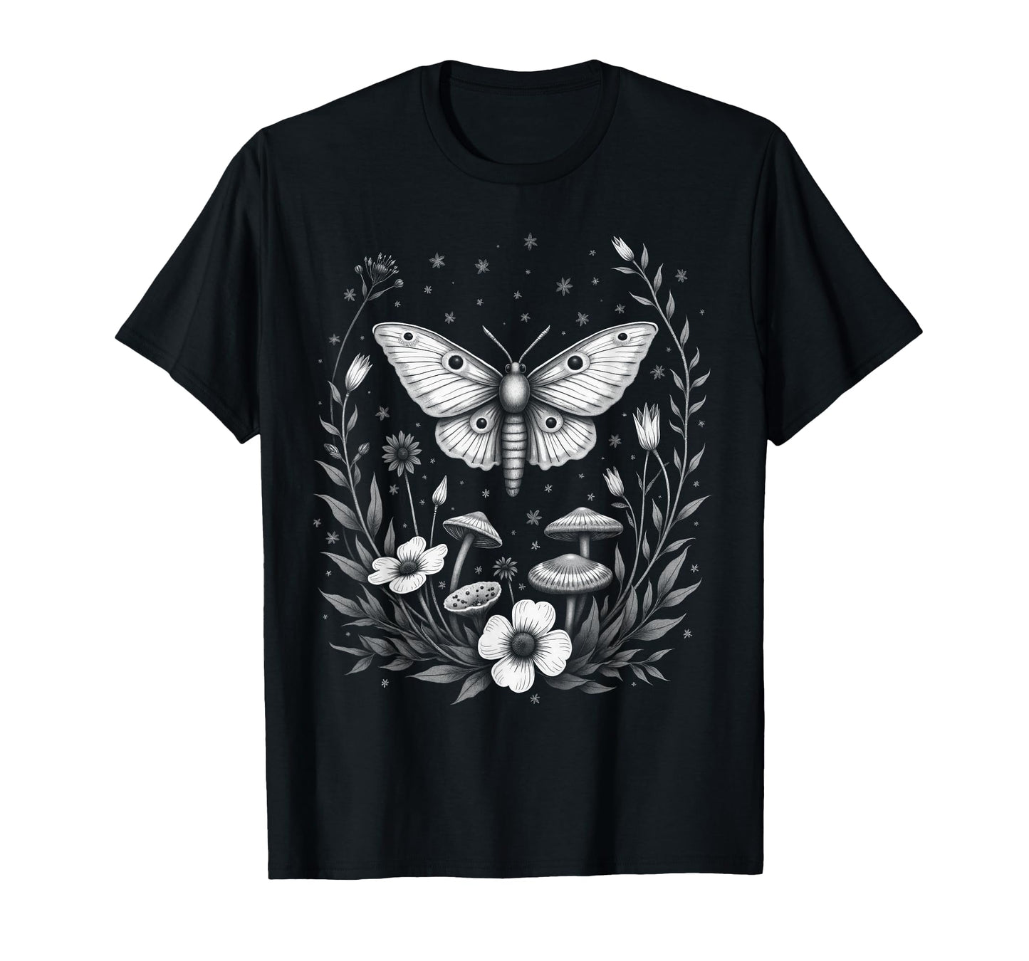 Fairycore Floral Moth Aesthetic Women Girls T-Shirt